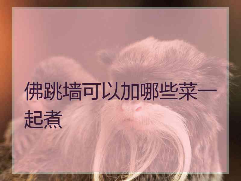 佛跳墙可以加哪些菜一起煮