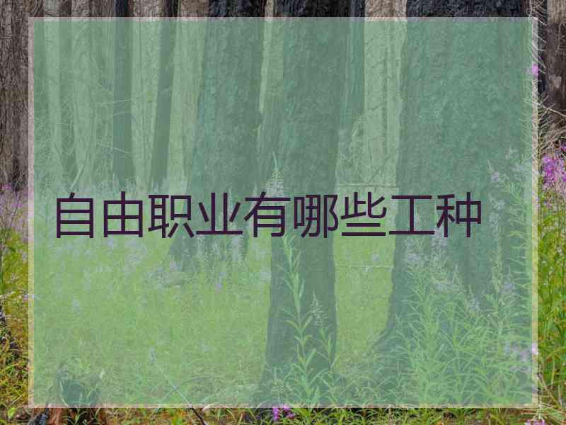 自由职业有哪些工种