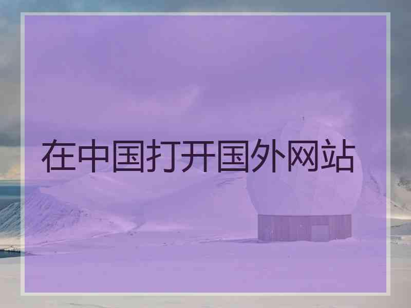 在中国打开国外网站