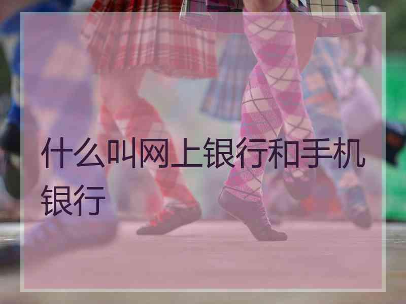 什么叫网上银行和手机银行