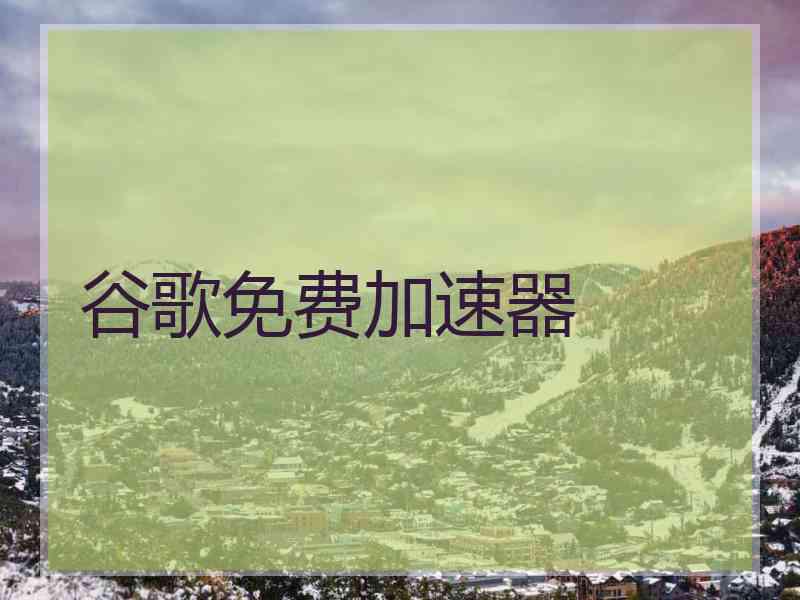 谷歌免费加速器