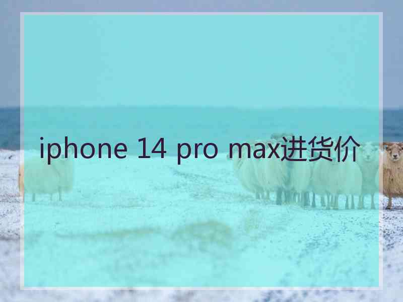iphone 14 pro max进货价