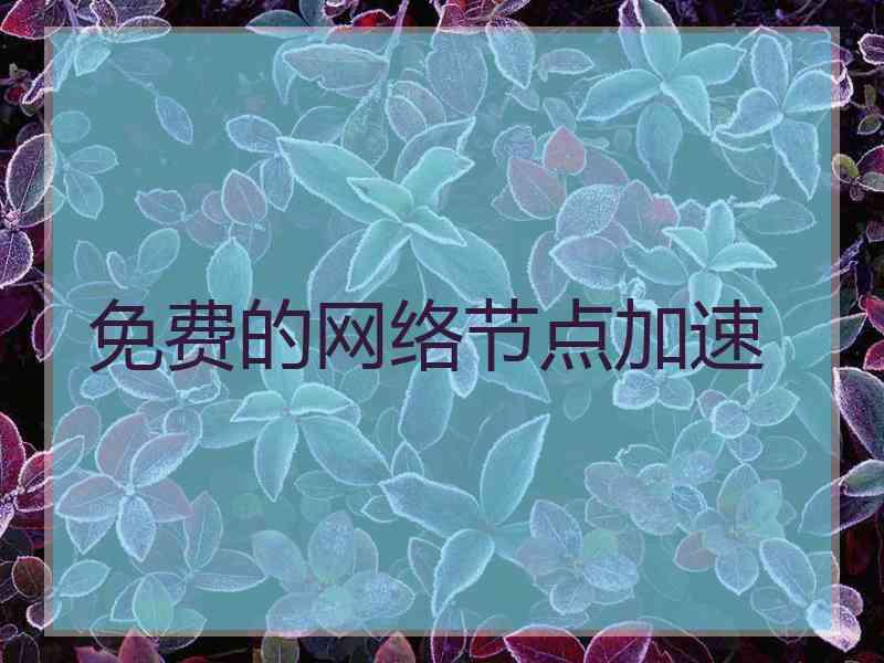 免费的网络节点加速