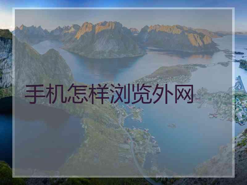 手机怎样浏览外网