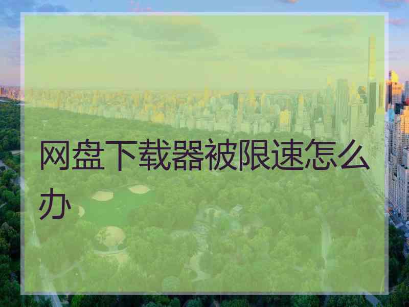 网盘下载器被限速怎么办
