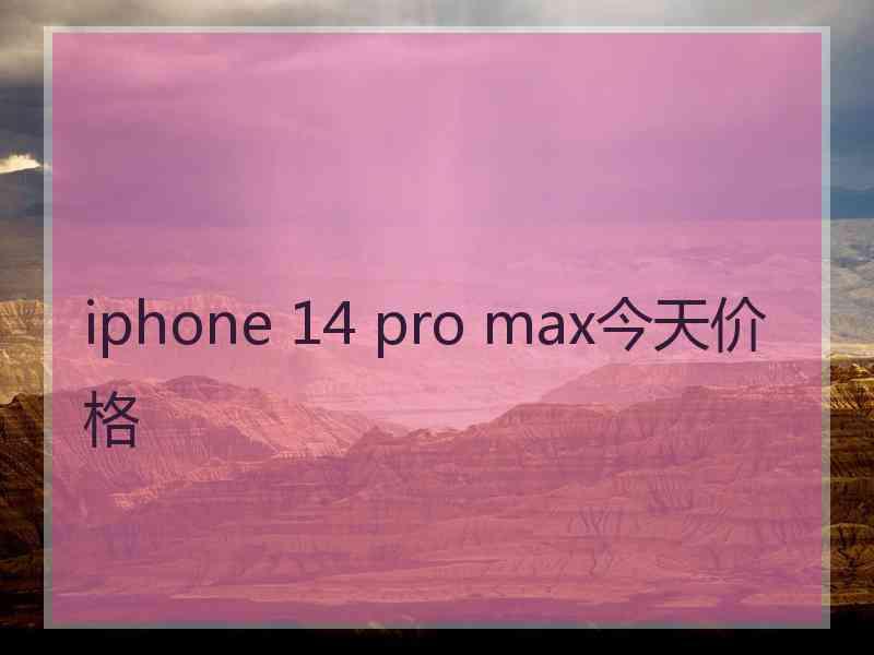iphone 14 pro max今天价格