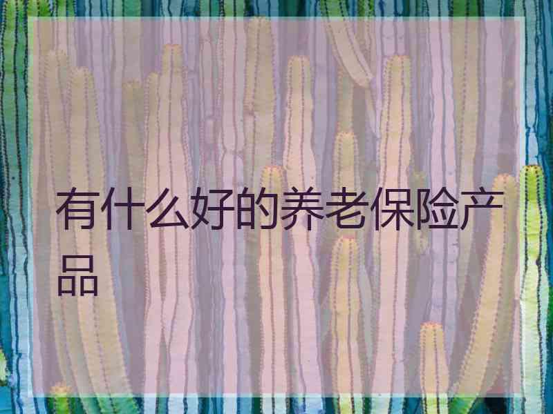 有什么好的养老保险产品