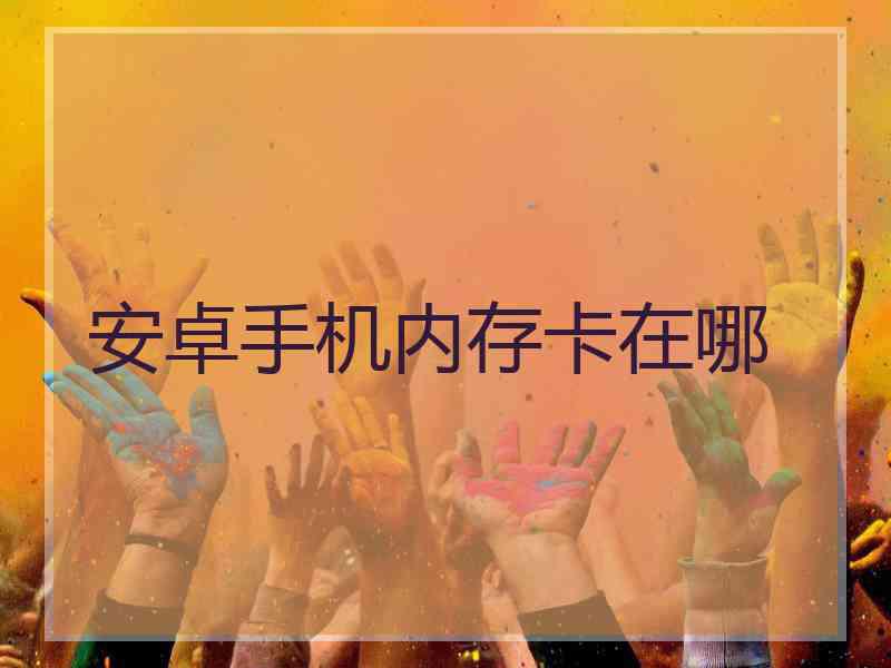 安卓手机内存卡在哪