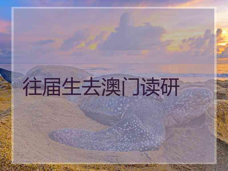 往届生去澳门读研