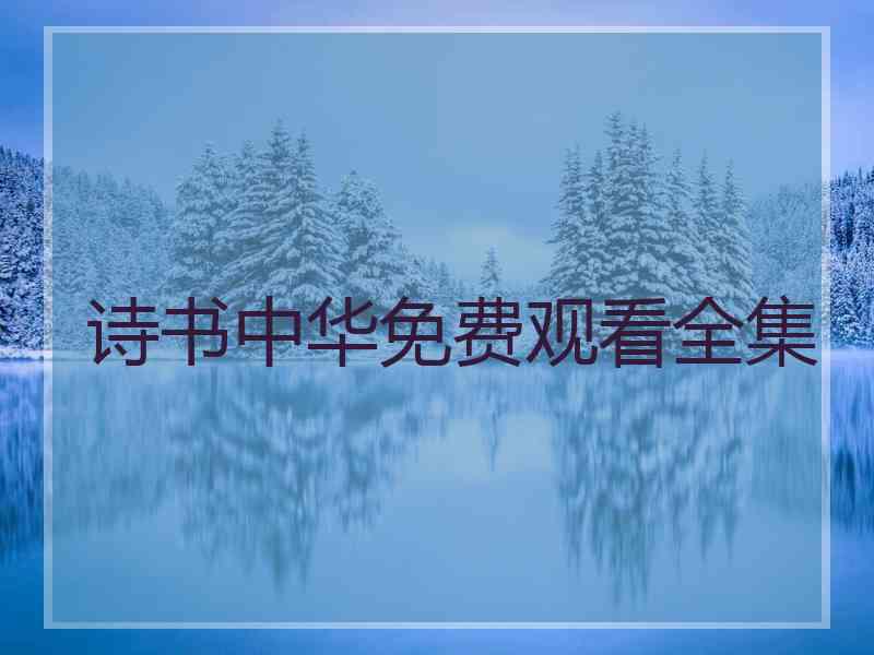 诗书中华免费观看全集