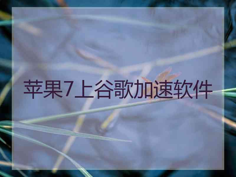 苹果7上谷歌加速软件