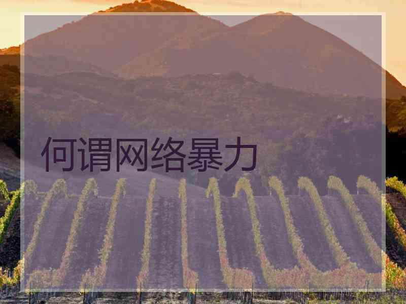 何谓网络暴力