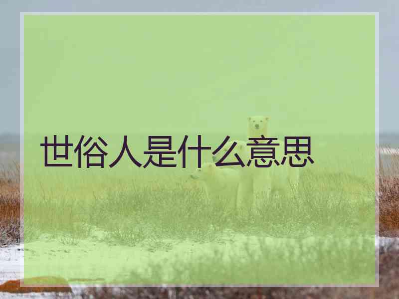 世俗人是什么意思