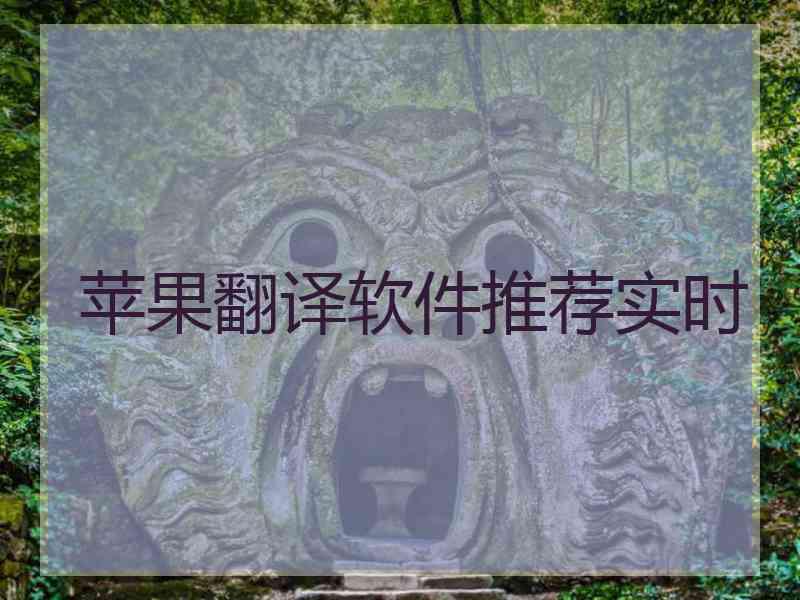 苹果翻译软件推荐实时