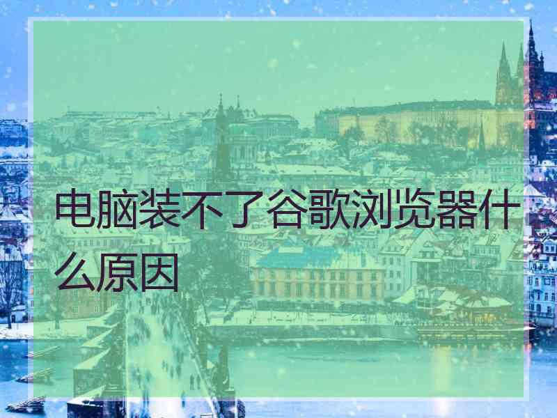 电脑装不了谷歌浏览器什么原因