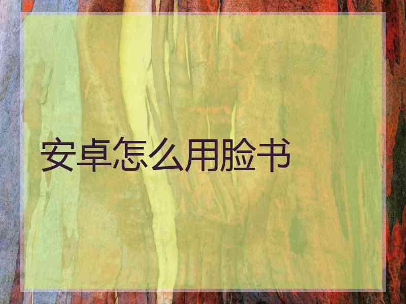安卓怎么用脸书