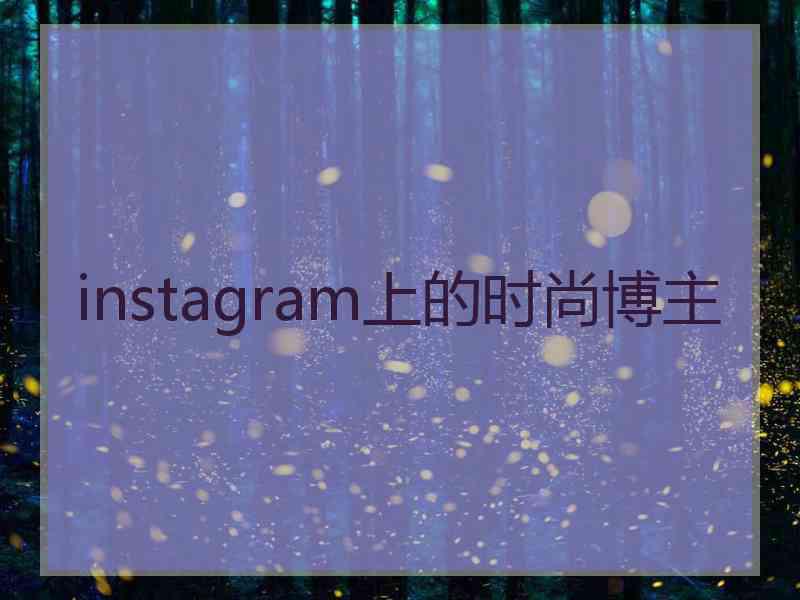 instagram上的时尚博主