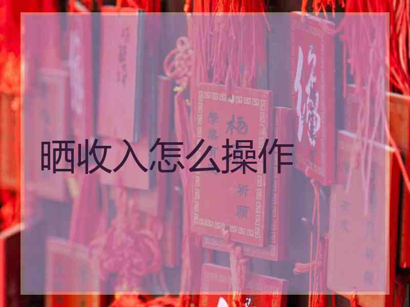 晒收入怎么操作