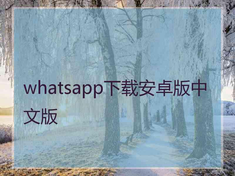 whatsapp下载安卓版中文版