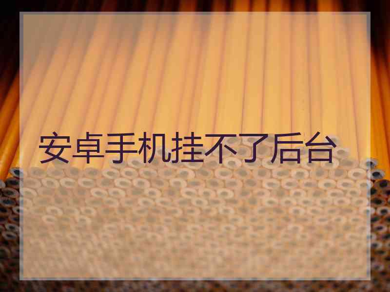 安卓手机挂不了后台