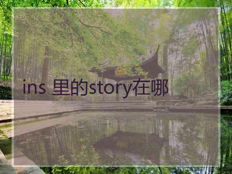 ins 里的story在哪