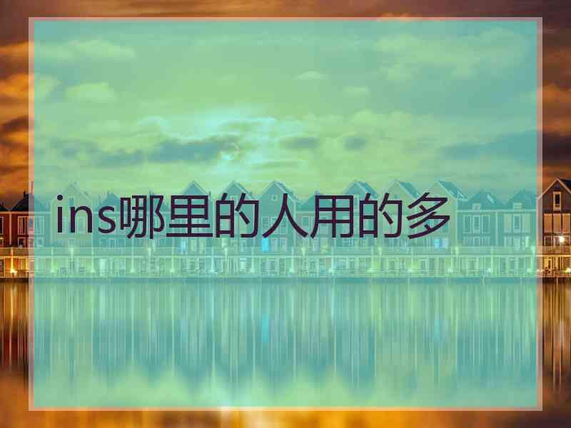 ins哪里的人用的多