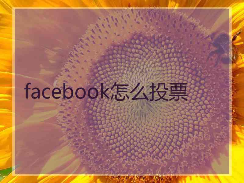 facebook怎么投票