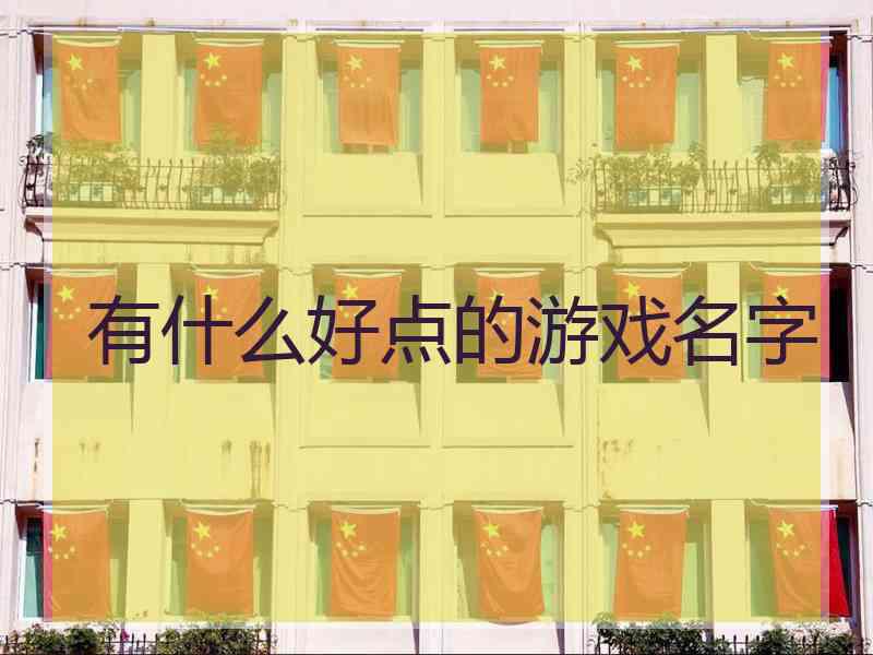 有什么好点的游戏名字