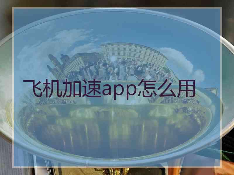 飞机加速app怎么用