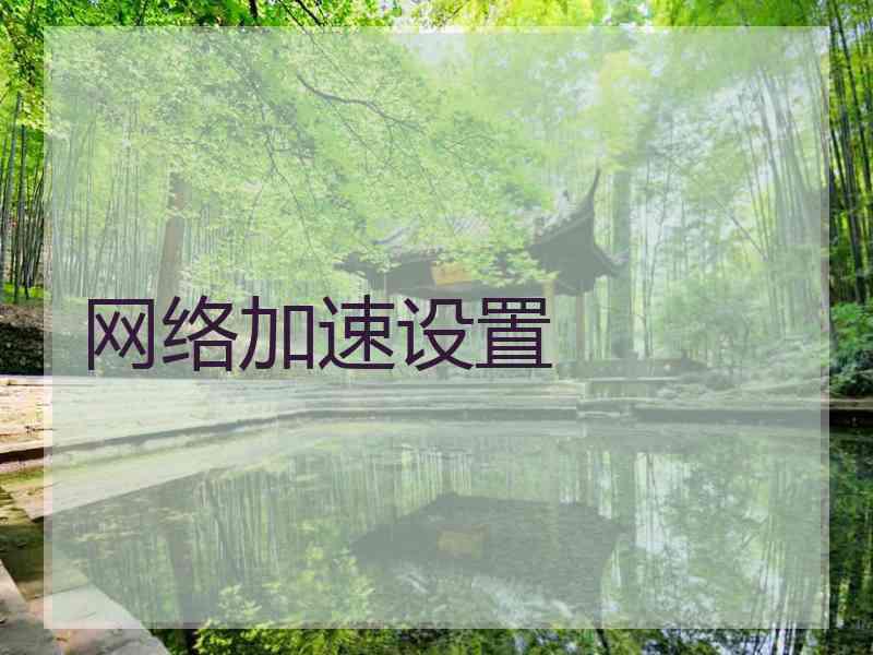 网络加速设置