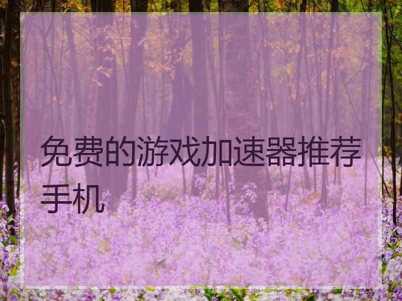 免费的游戏加速器推荐手机