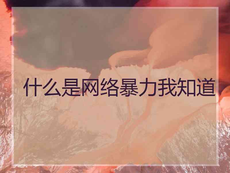 什么是网络暴力我知道