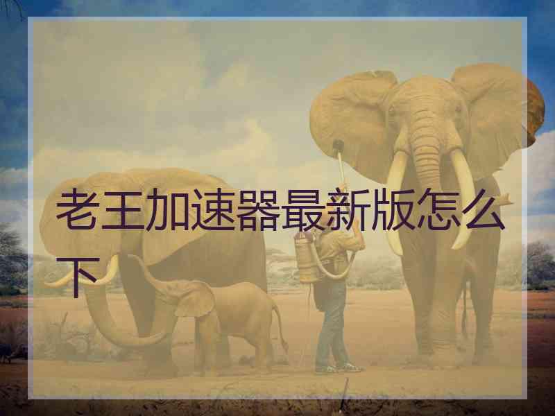老王加速器最新版怎么下