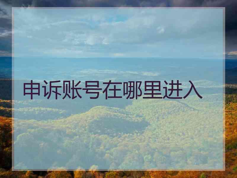 申诉账号在哪里进入
