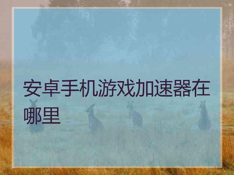 安卓手机游戏加速器在哪里