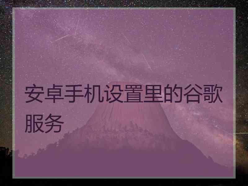安卓手机设置里的谷歌服务