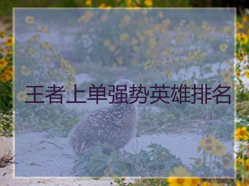 王者上单强势英雄排名