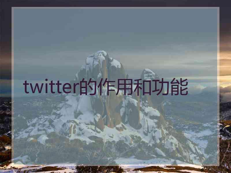 twitter的作用和功能