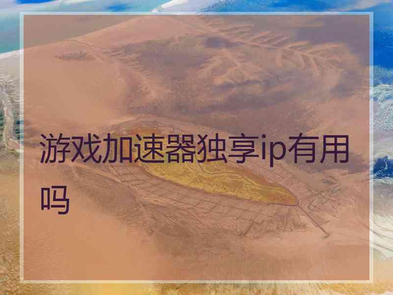 游戏加速器独享ip有用吗