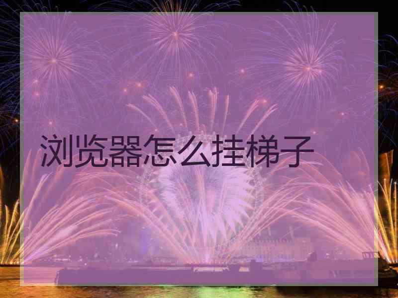 浏览器怎么挂梯子