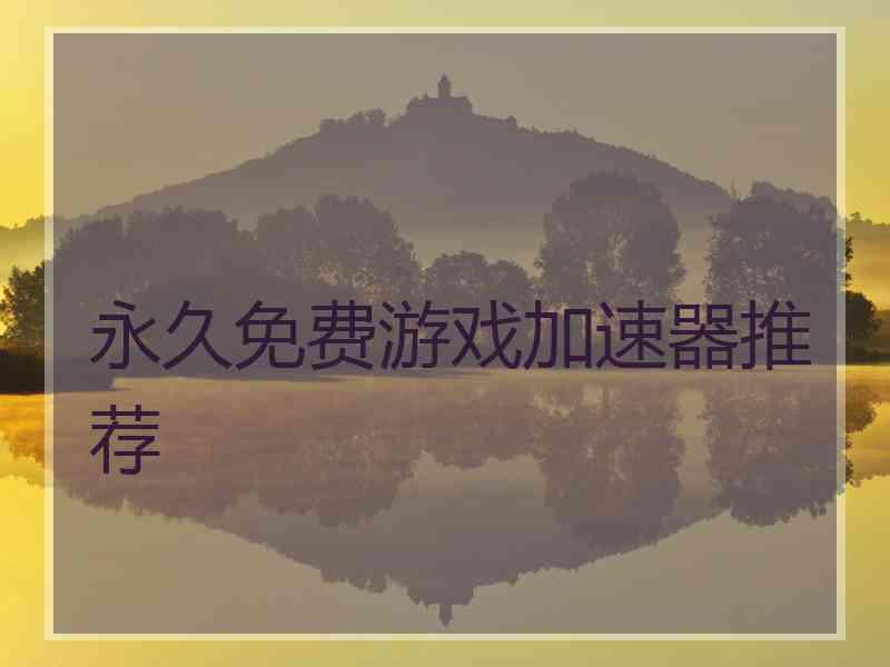 永久免费游戏加速器推荐