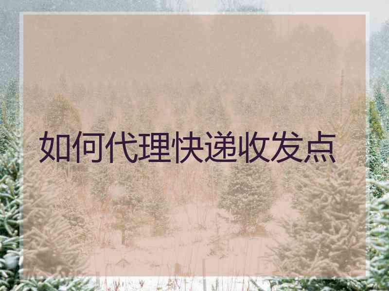 如何代理快递收发点
