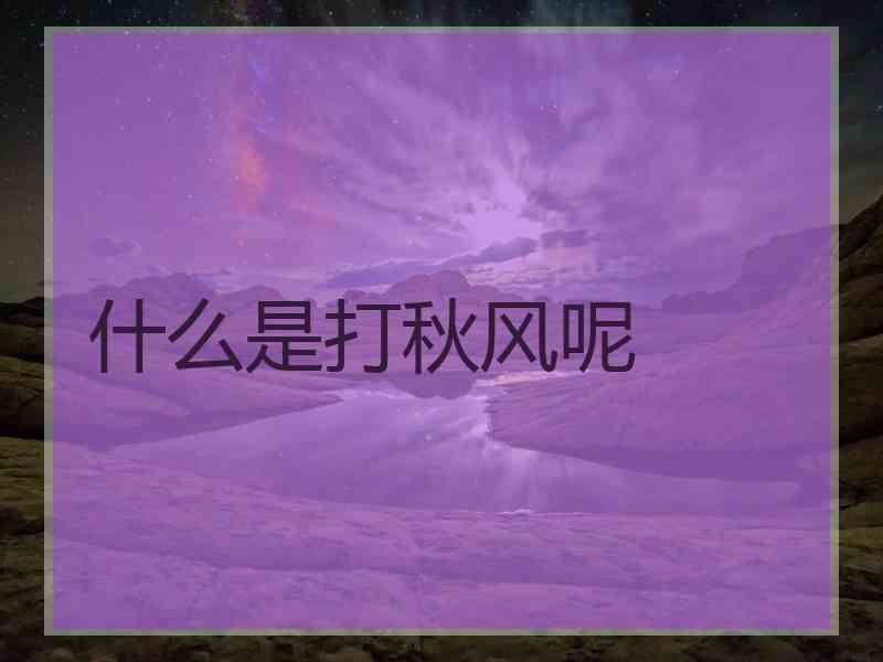 什么是打秋风呢
