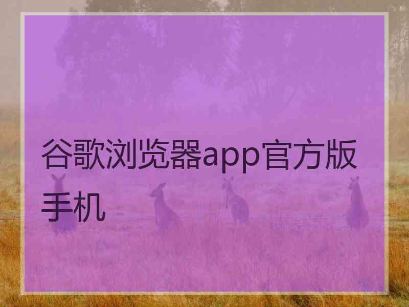 谷歌浏览器app官方版手机