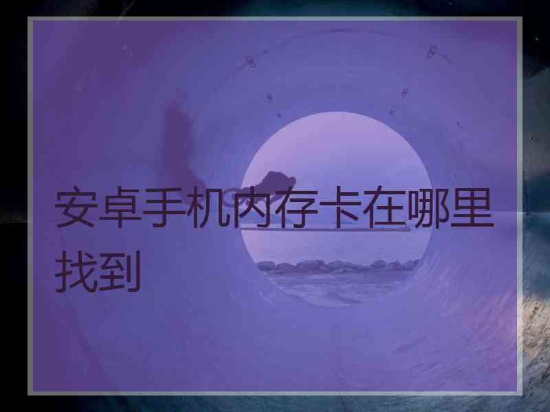 安卓手机内存卡在哪里找到