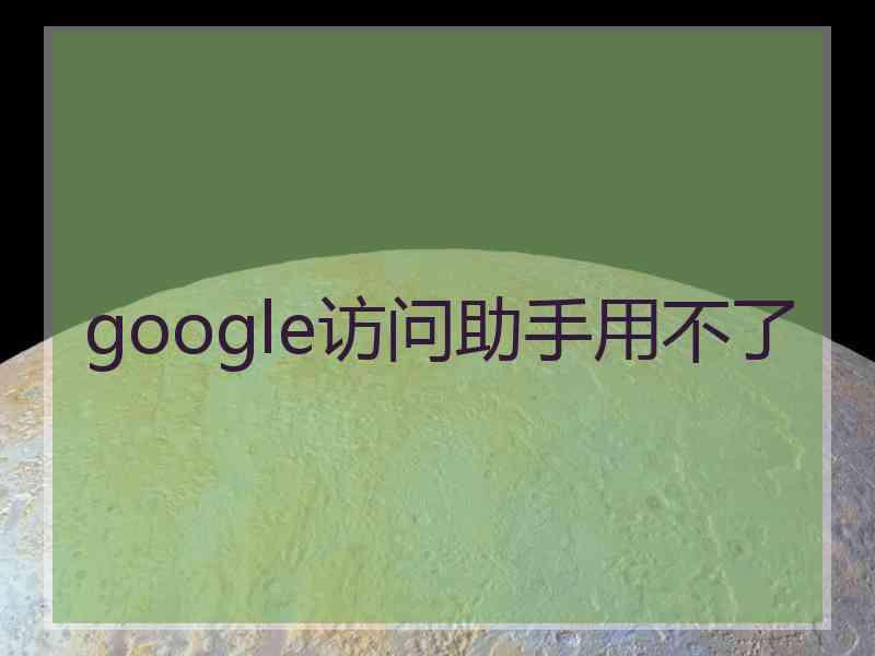 google访问助手用不了