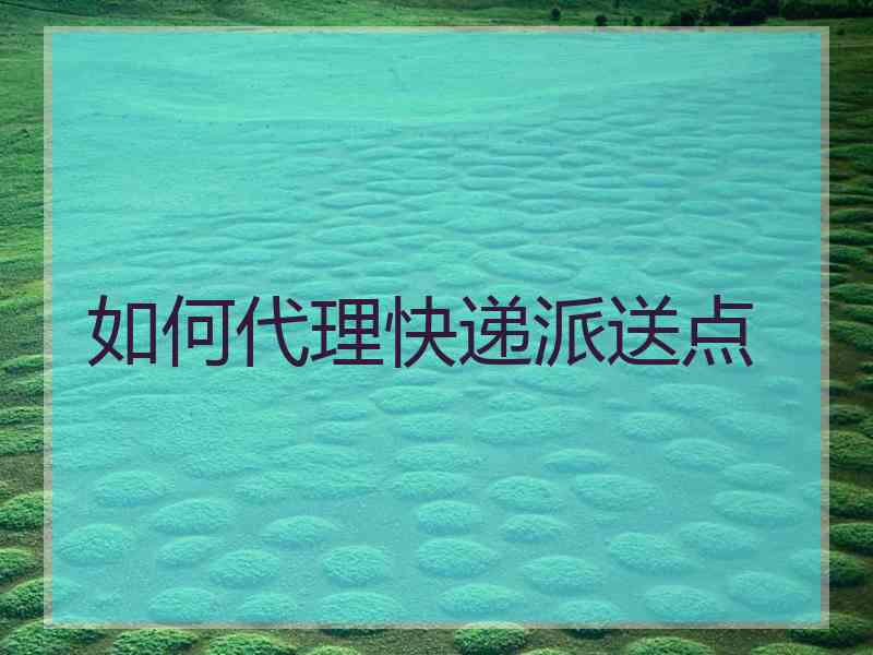 如何代理快递派送点