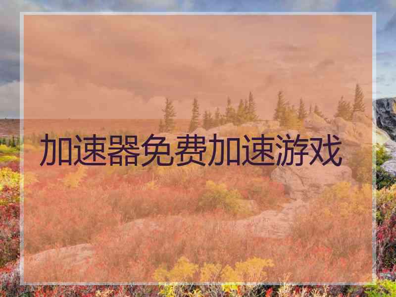 加速器免费加速游戏