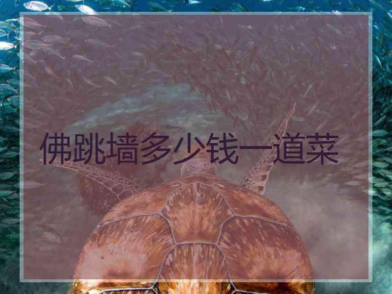 佛跳墙多少钱一道菜