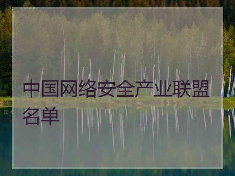 中国网络安全产业联盟名单